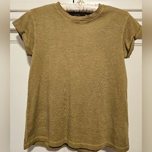 All Saints Anna Cuff Sleeve T-Shirt, khaki.